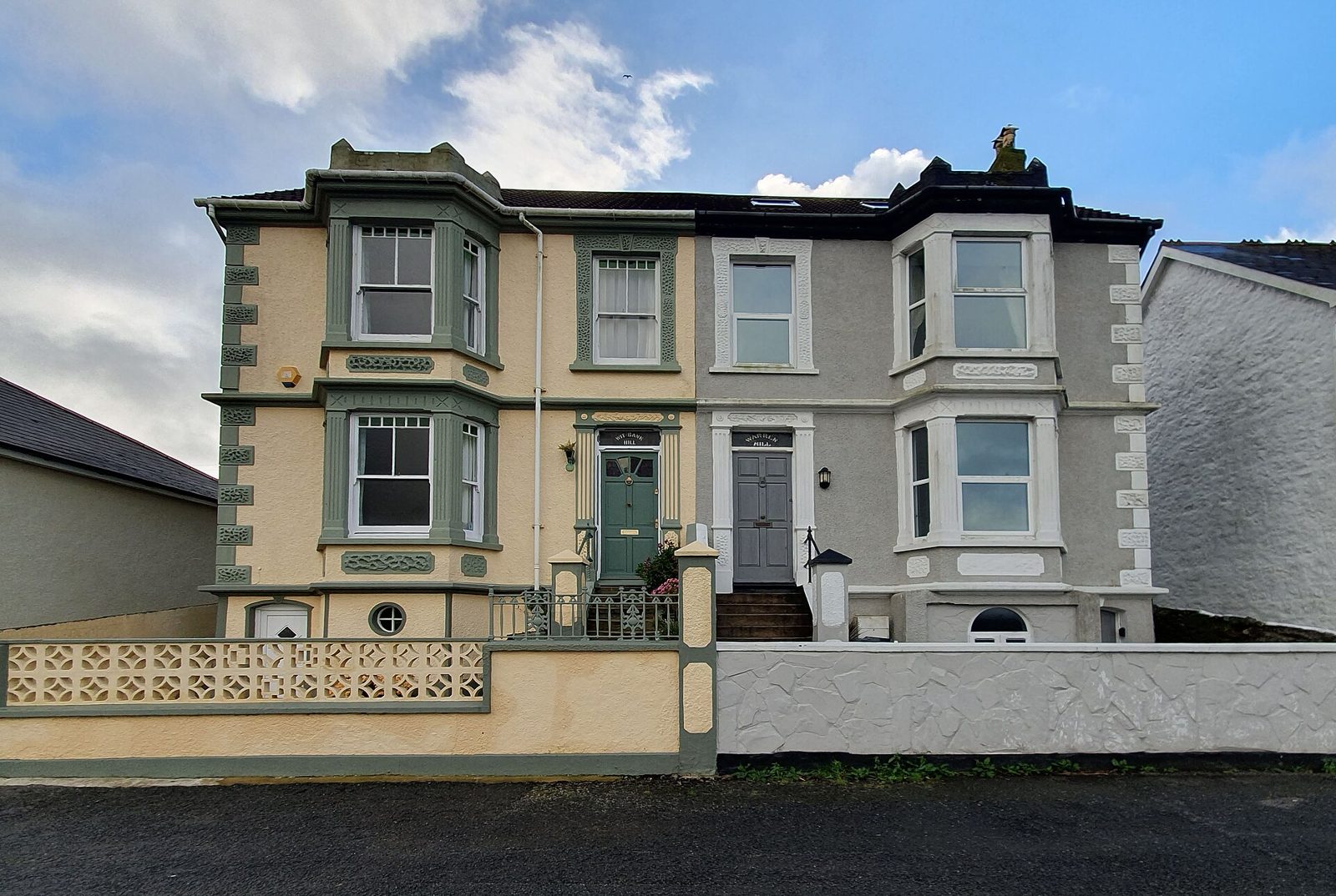 Victorian semi-detached houses with bay windows