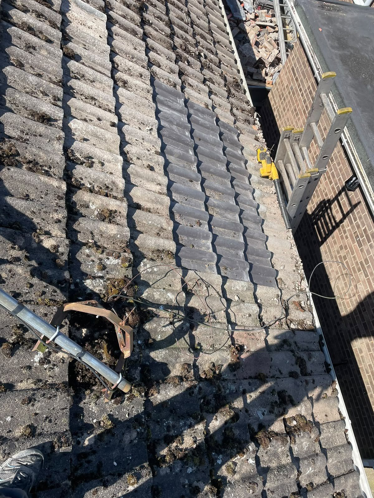 Broken and slipped roof tiles found on inspection